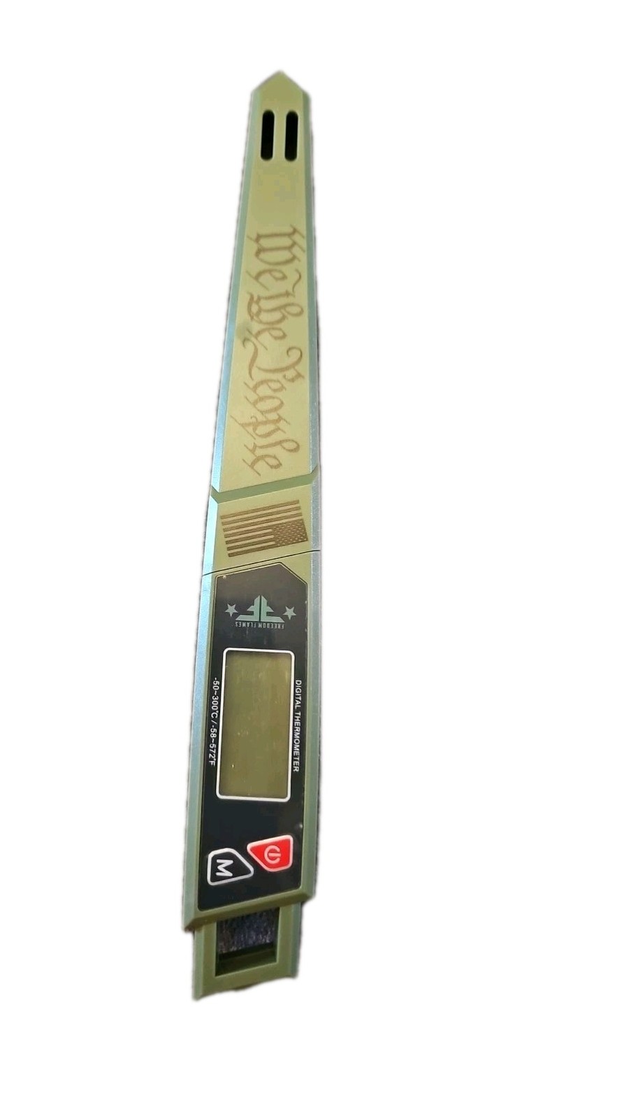 Freedom Flames Digital Instant Read Cooking Thermometer: "We The People" - Green