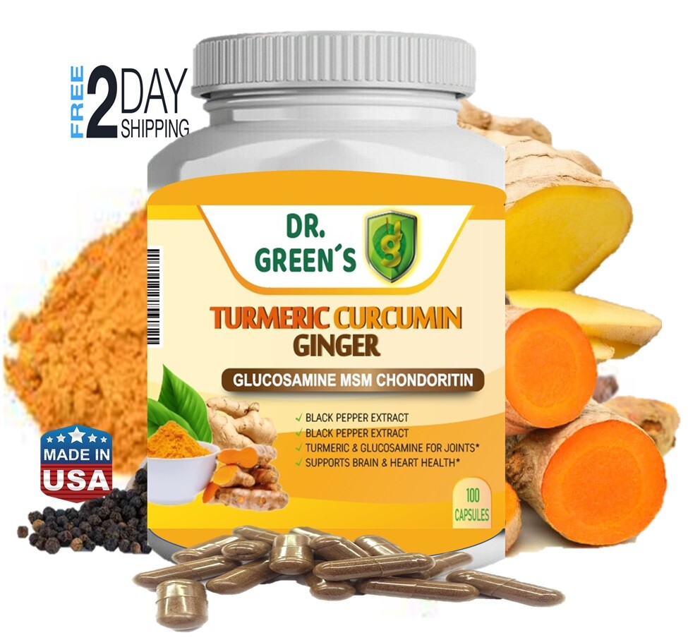 Turmeric Curcumin with Ginger and Bio pepper 2600mg Triple Strength Capsules 100