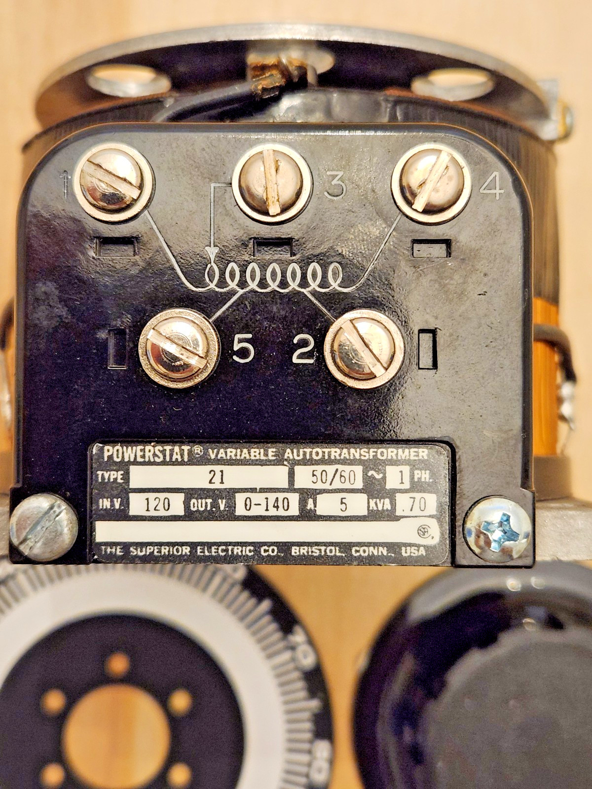 Superior Electric Powerstat Variable Autotransformer Type 21 0-120/140V @ 5A 7