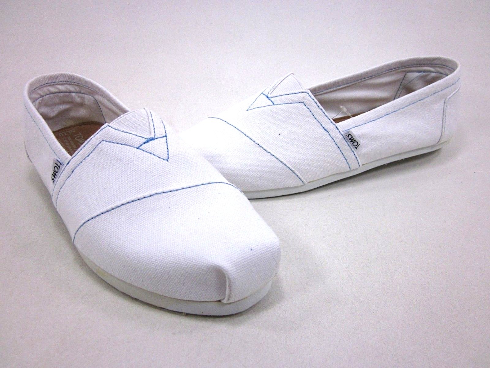 TOMS CLASSICS WHITE CANVAS MENS WHITE US SIZE 10 M EUR 44