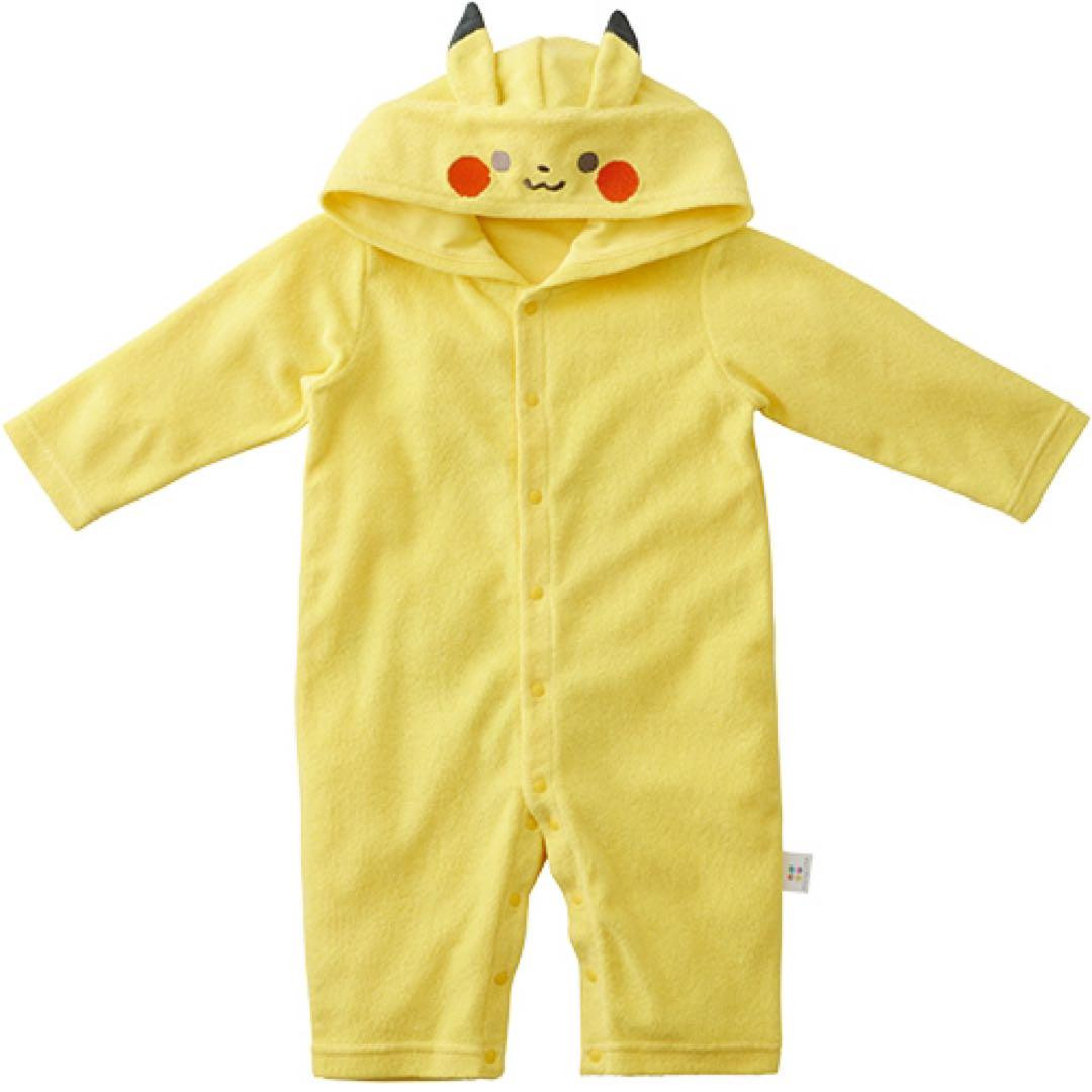 Monpoke Pokemon Pikachu Hooded Coverall & Bag Set Gift Newborn Baby Shower Japan