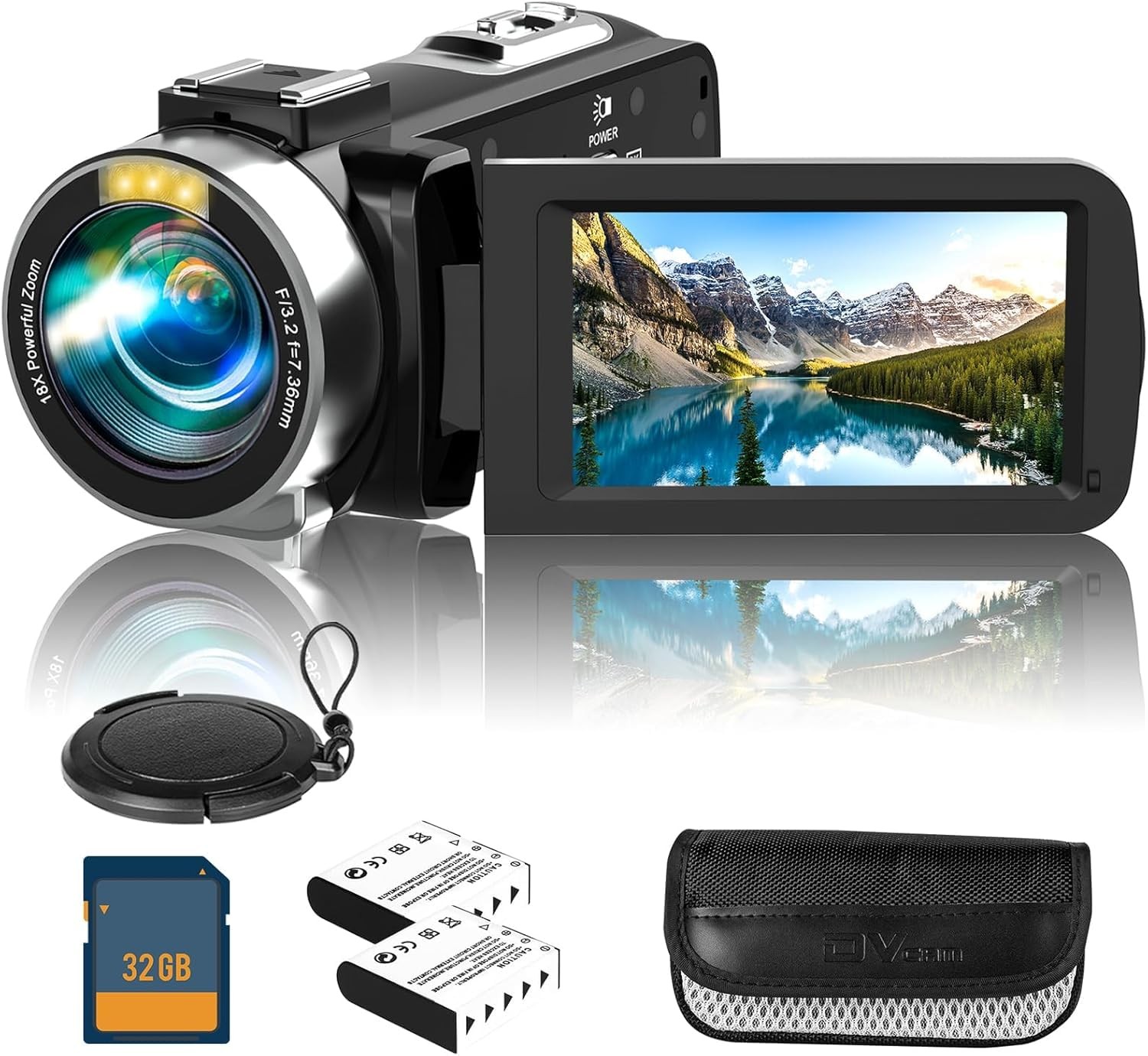 4K Camcorder Video , 48MP Digital Video for , with 3'' 270 Degree Rotation To...