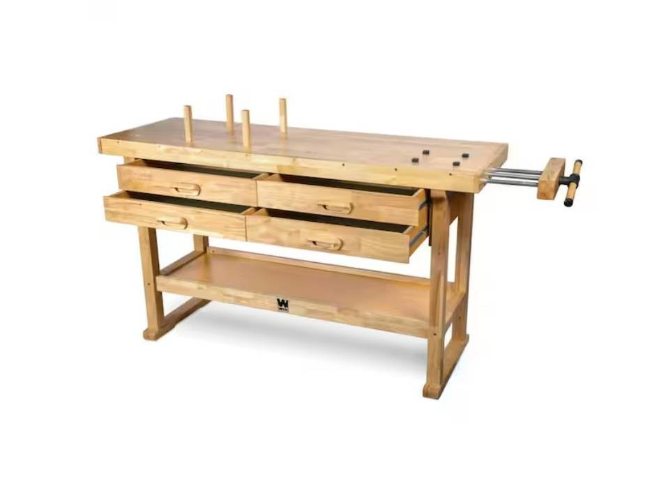 Heavy-Duty Workbench with 4 Drawers 60 by 20 in. / Onboard Vice