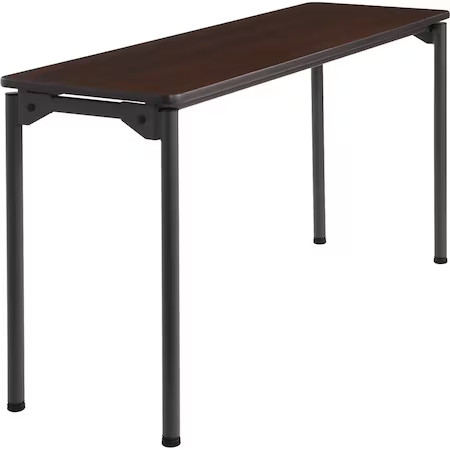 Iceberg 65874 Maxx Legroom Folding Table, Walnut Top, Charcoal Frame, 18 In W X
