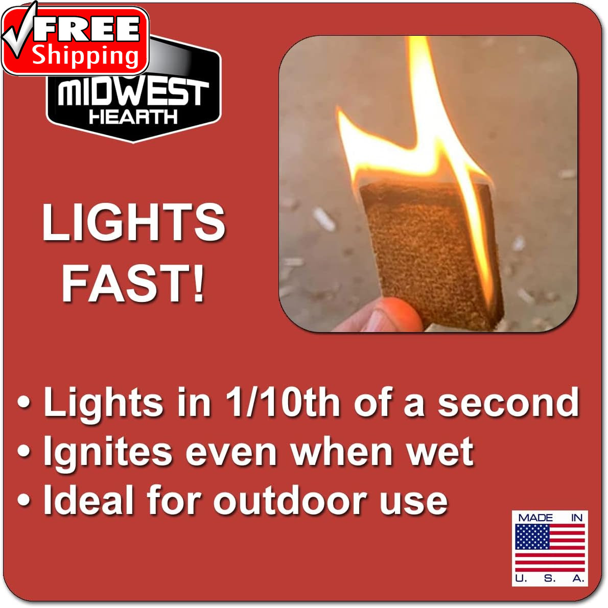 Fire Starter Squares Quick-Light (144-Count) Made in USA