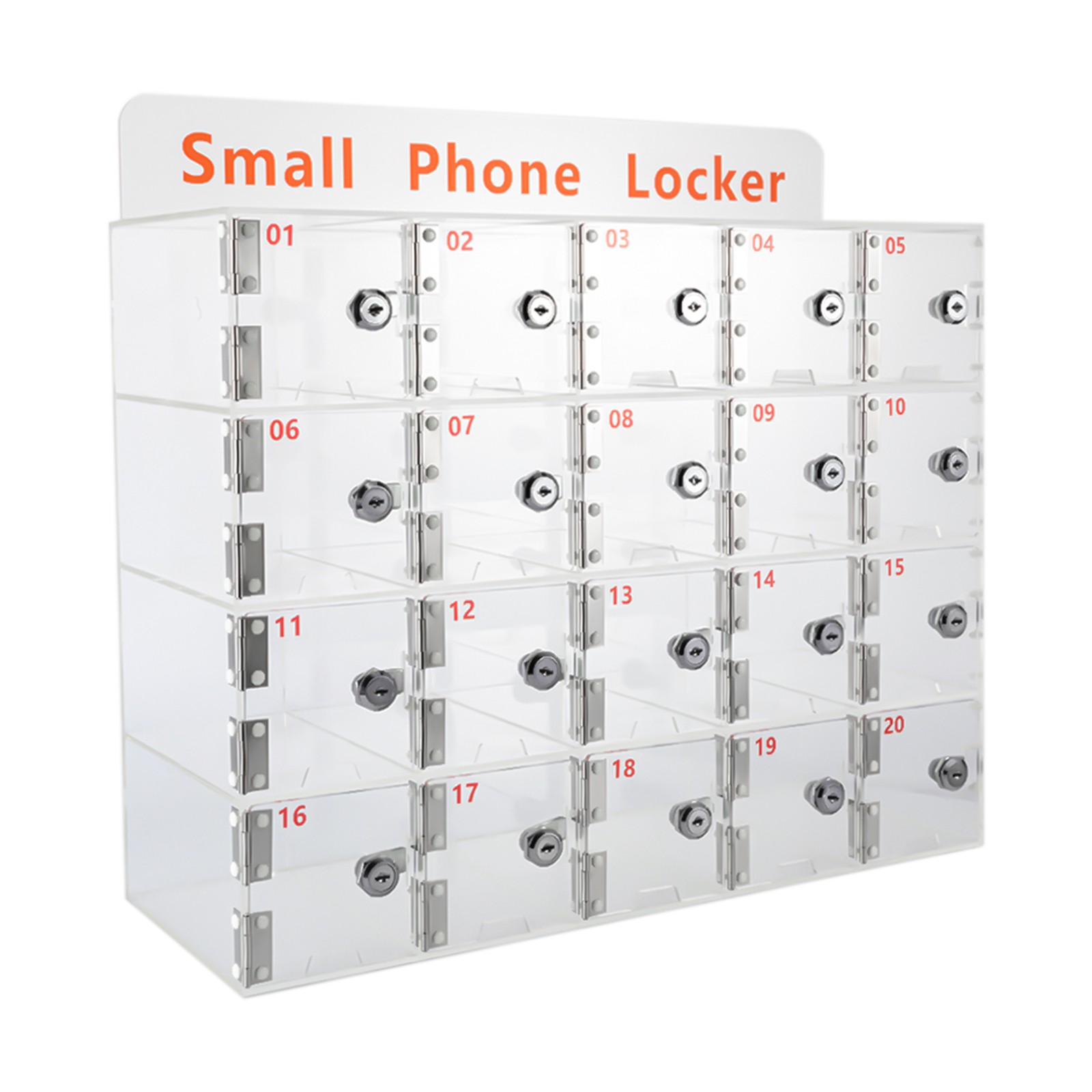 Clear Acrylic Cellphone Locker Rectangular Cell Phone Storage Box with Keys