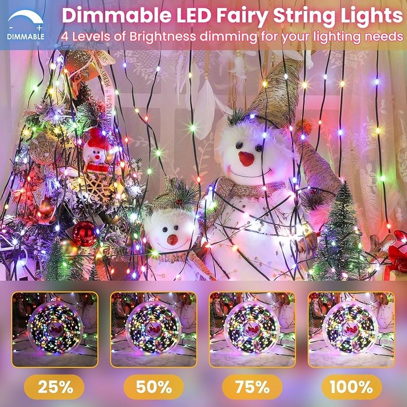394FT LED Fairy String Lights 1200 Multicolor 8 Modes Remote Waterproof Timer US
