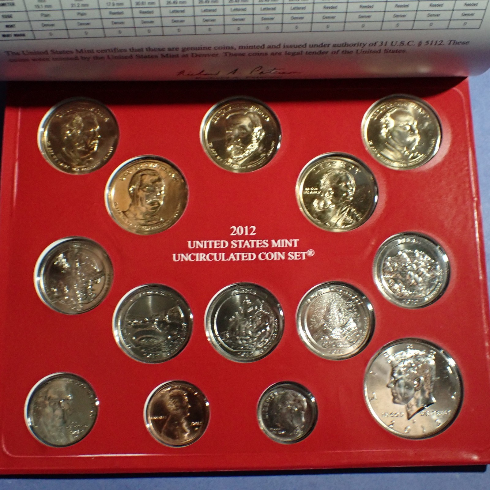 2012 Denver Mint ONLY Set 14 Brilliant Uncirculated Coins
