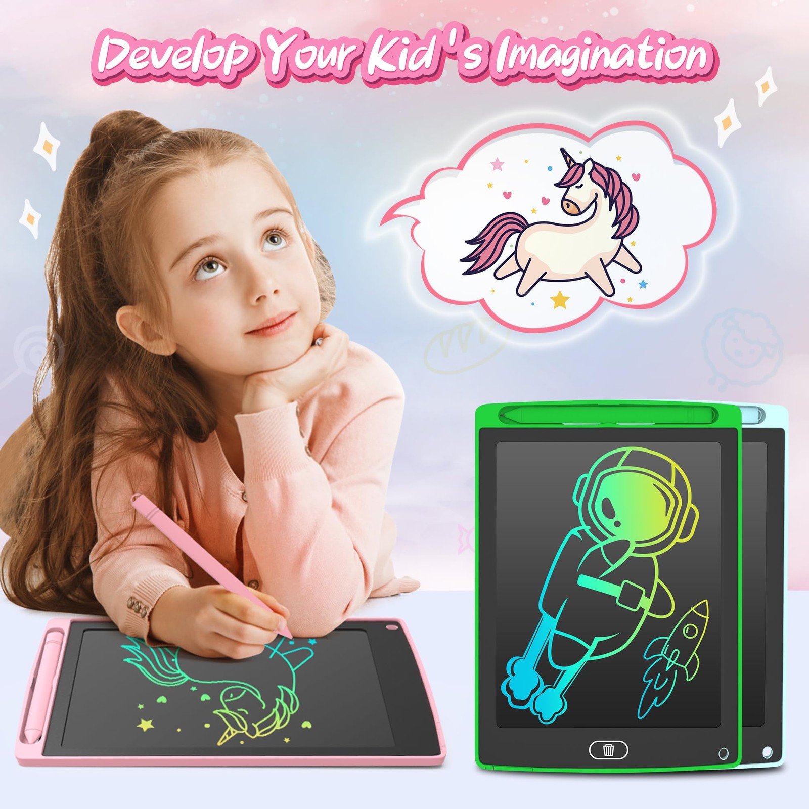 3 Pack LCD Writing Tablet, Colorful Toddler Drawing Tablet Doodle