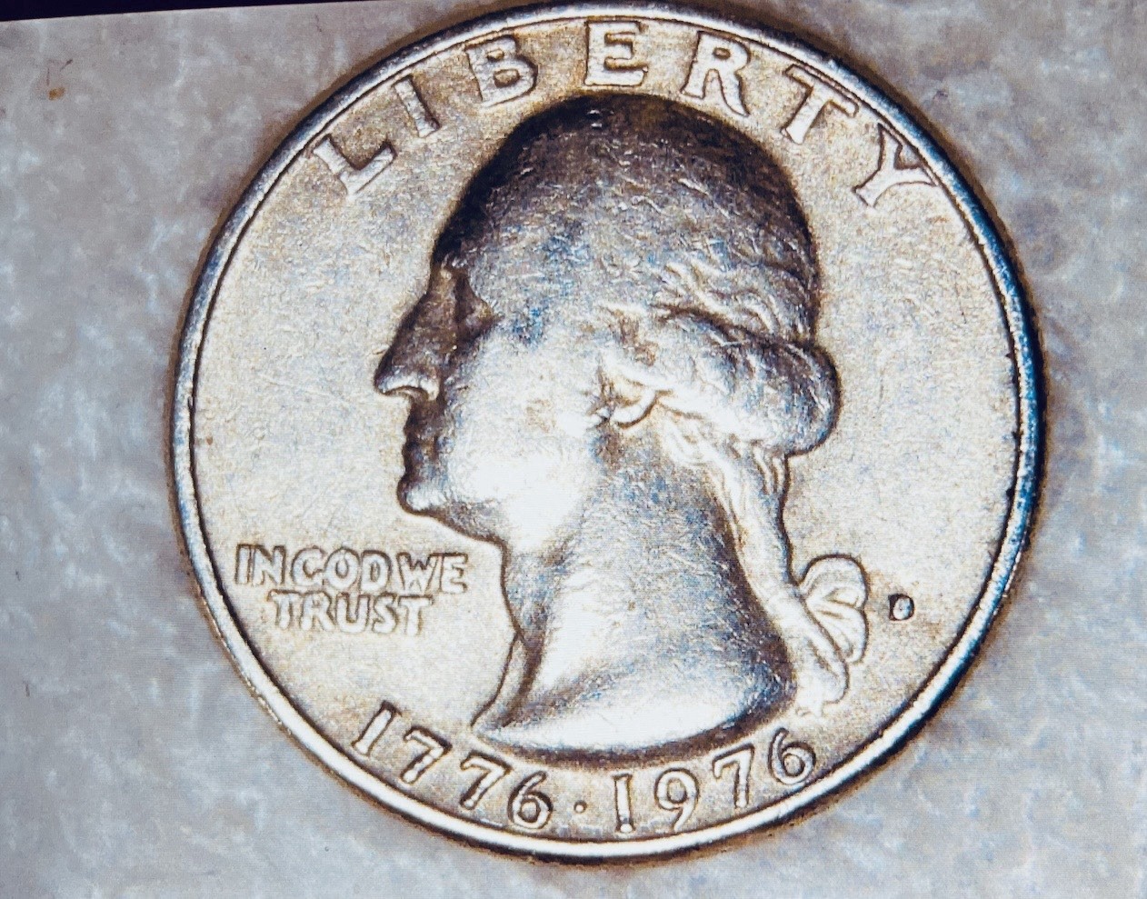 1776-1976 Bicentennial Quarter, Mint Error Die Strike Drummer’s Fingers