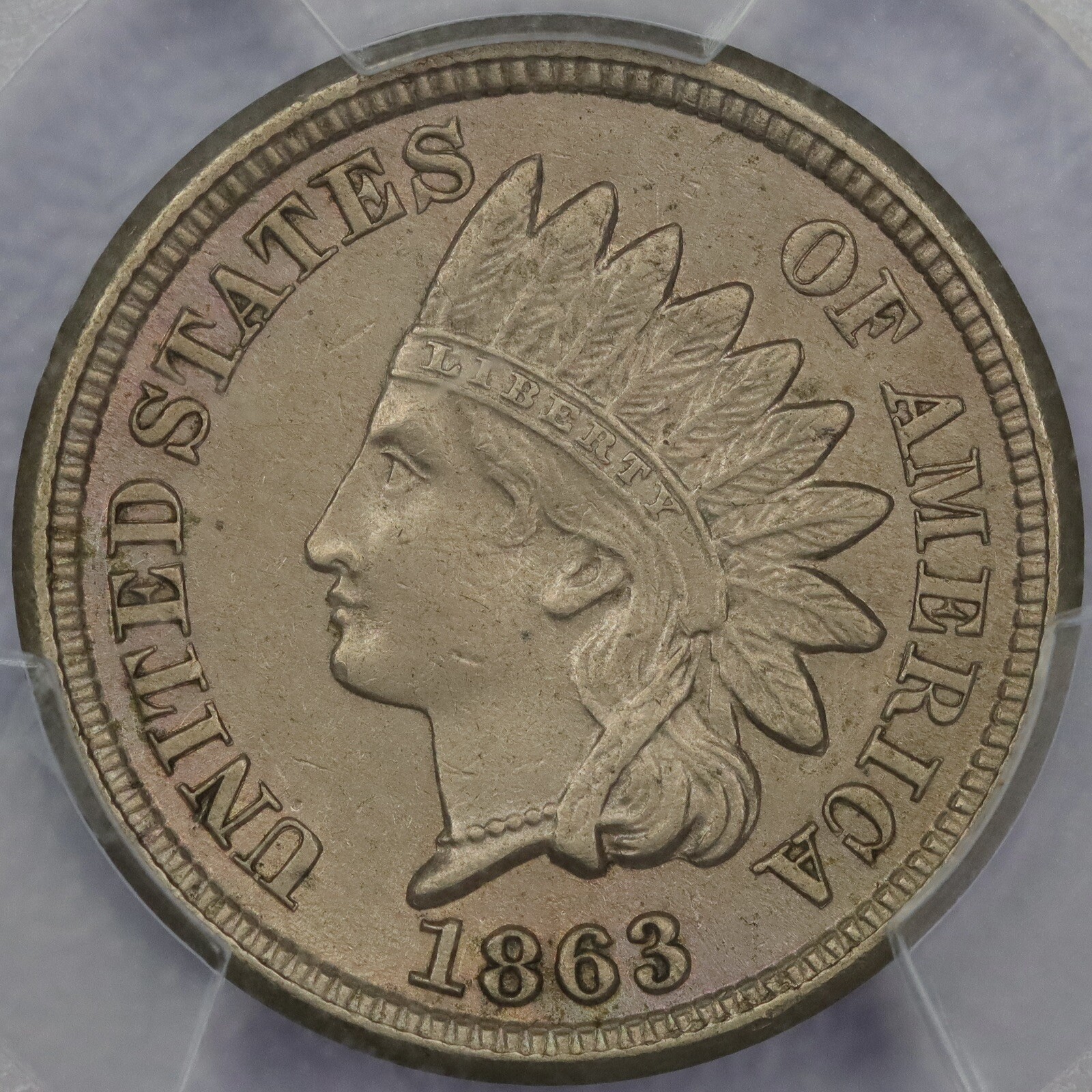 1863 1c Indian Head Cent - PCGS AU 53