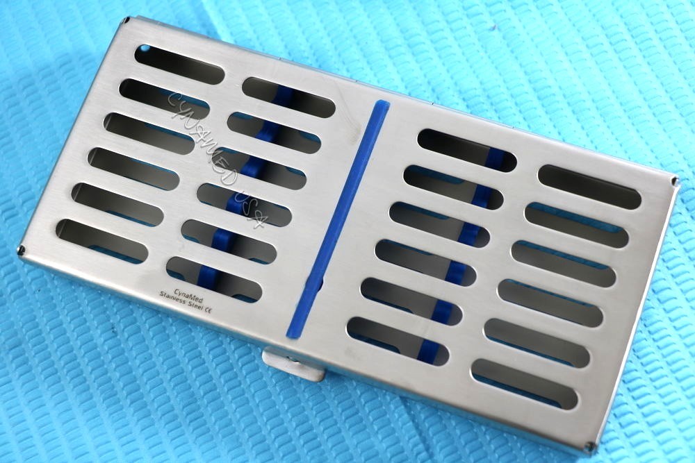 NEW 5 DENTAL AUTOCLAVE STERILIZATION CASSETTE RACK BOX TRAY FOR 7 INSTRUMENTS