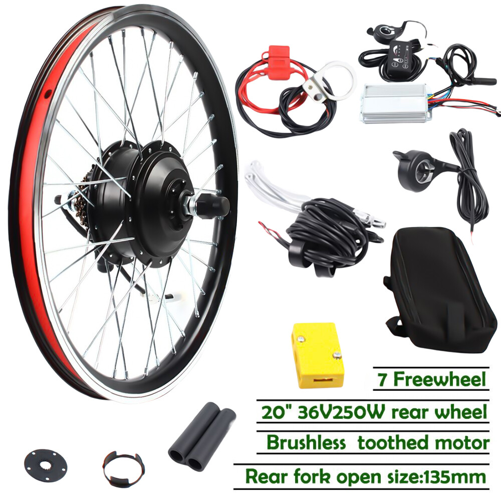 20 in Rear Wheel Electric Bicycle Hub Motor Conversion Kit 36V 250W Ebike