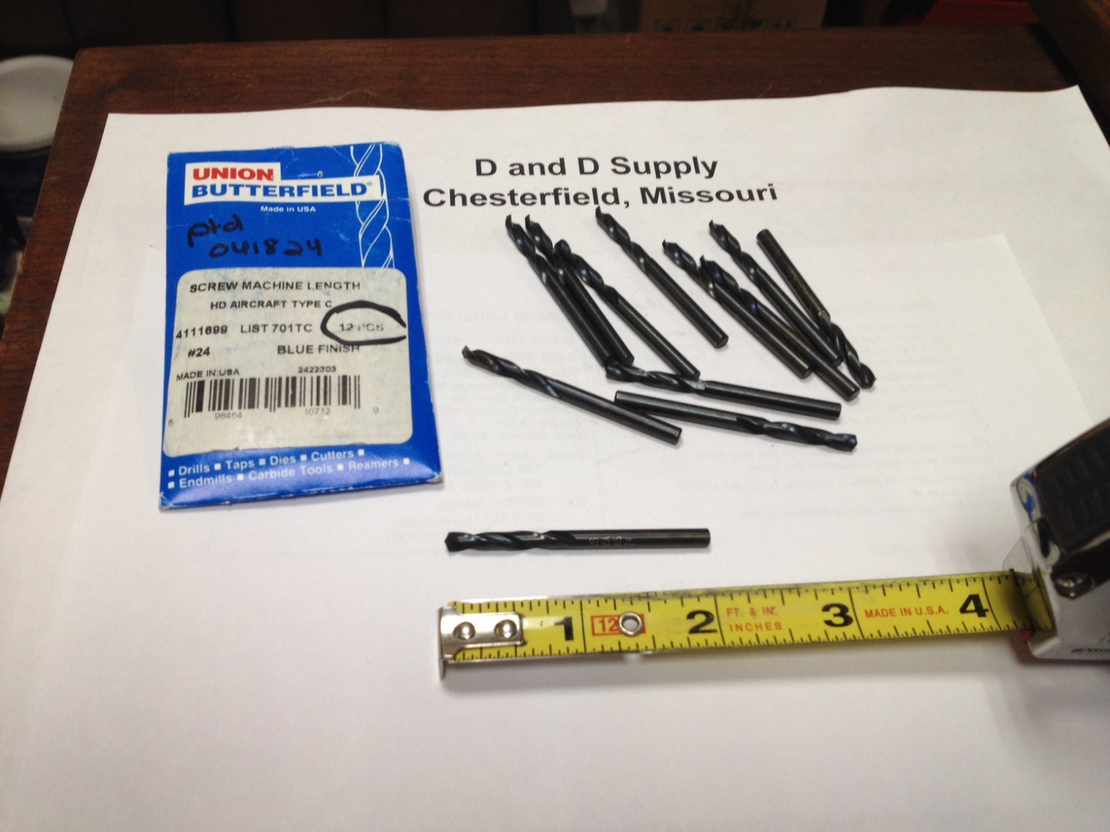 *** Lot of 12 ***, Union Butterfield 4111699,  #24, Screw Machine Bits