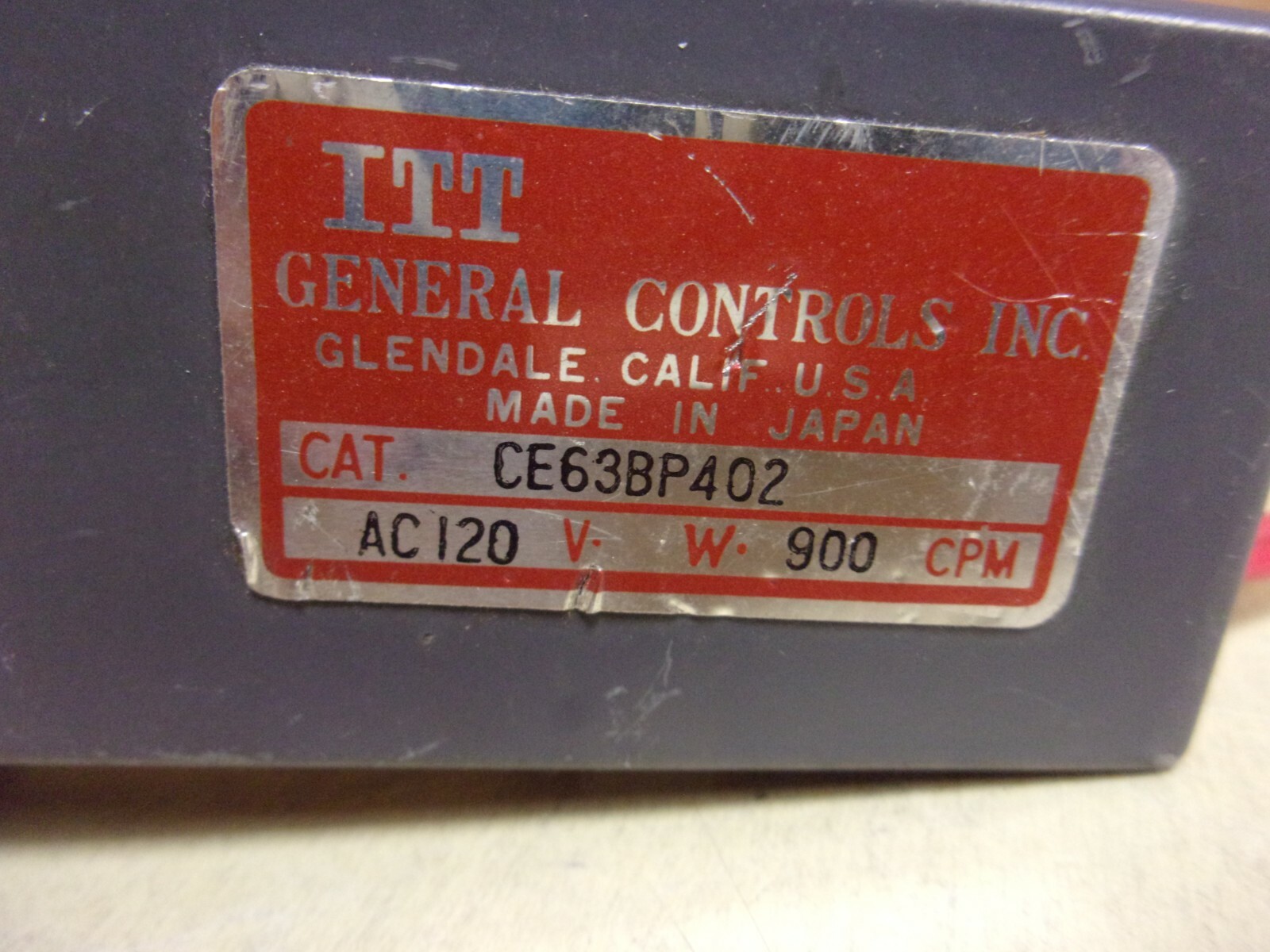 ITT General Controls Inc. CE63BP402 Counter , used