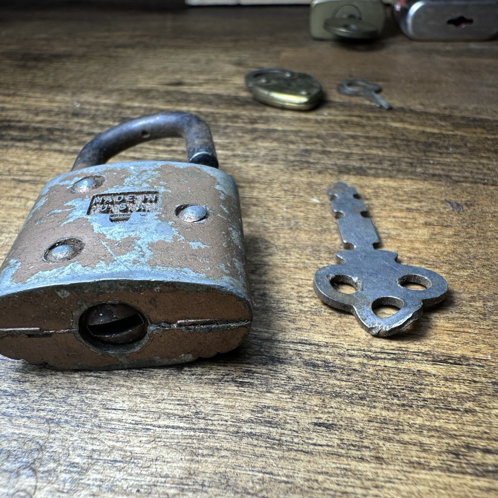 4 Small Vintage Padlocks With Keys- All Working