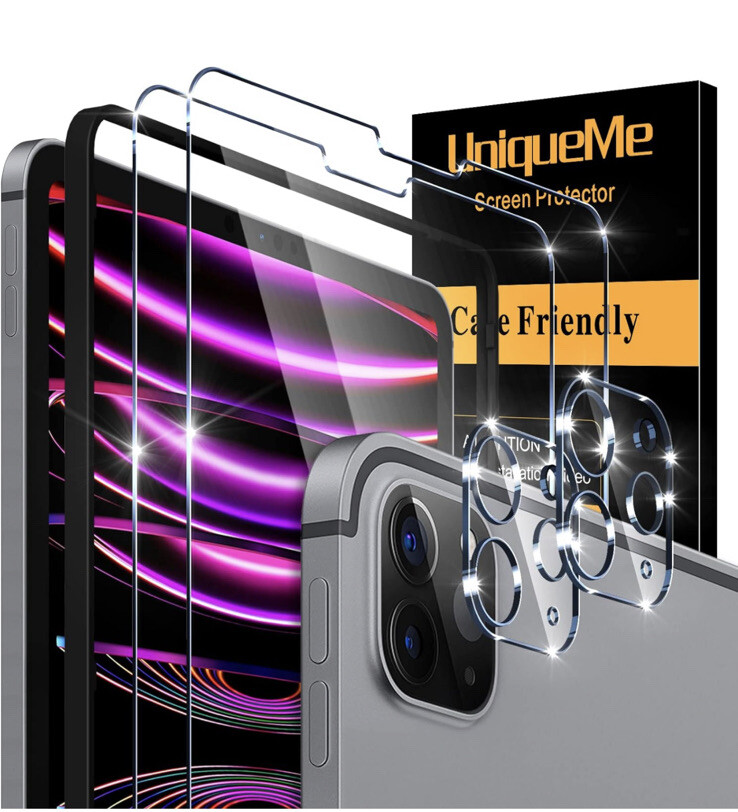 UniqueMe 2+2+1 Pack Tempered Glass Screen Protector for iPad Pro 12.9 4th,5th,6.