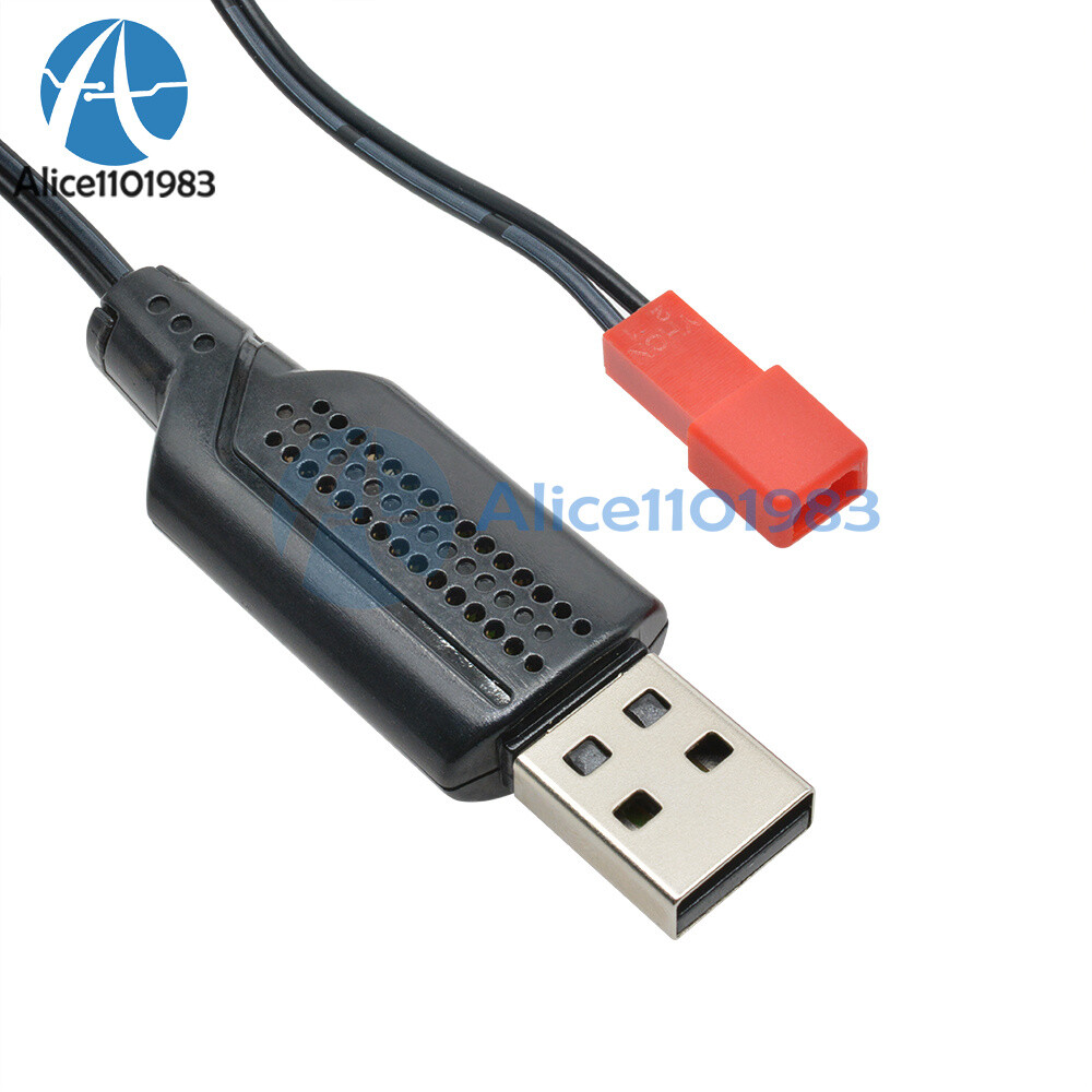 3.7V 500mA Output 1S Lipo Li-ion Battery USB Cable Charger Red JST Female Head