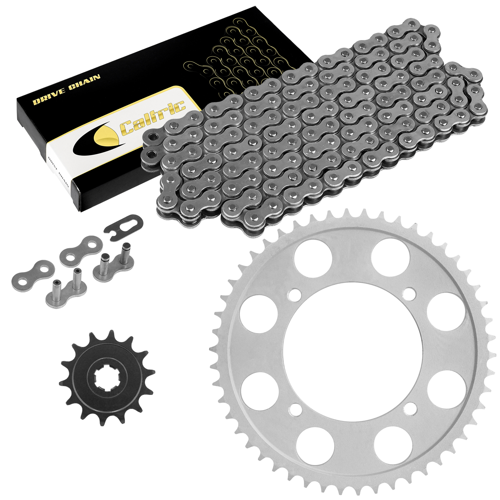 Caltric Drive Chain & Sprockets For Kawasaki KLX140 2008-2024 428 Pitch 136 Link