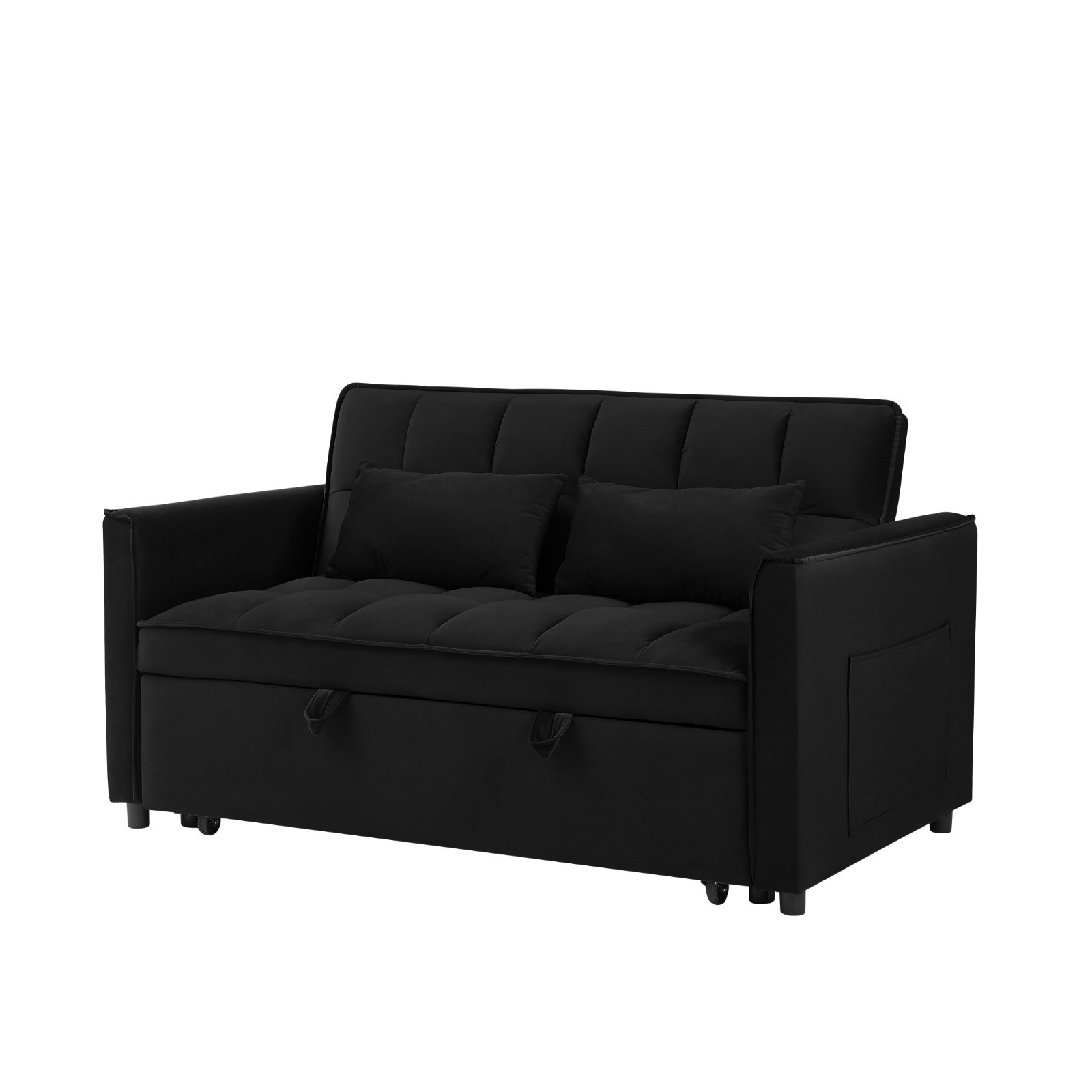 3 in 1 Modern Convertible Sleeper Sofa Bed Velvet Loveseat Pull Out Futon Couch