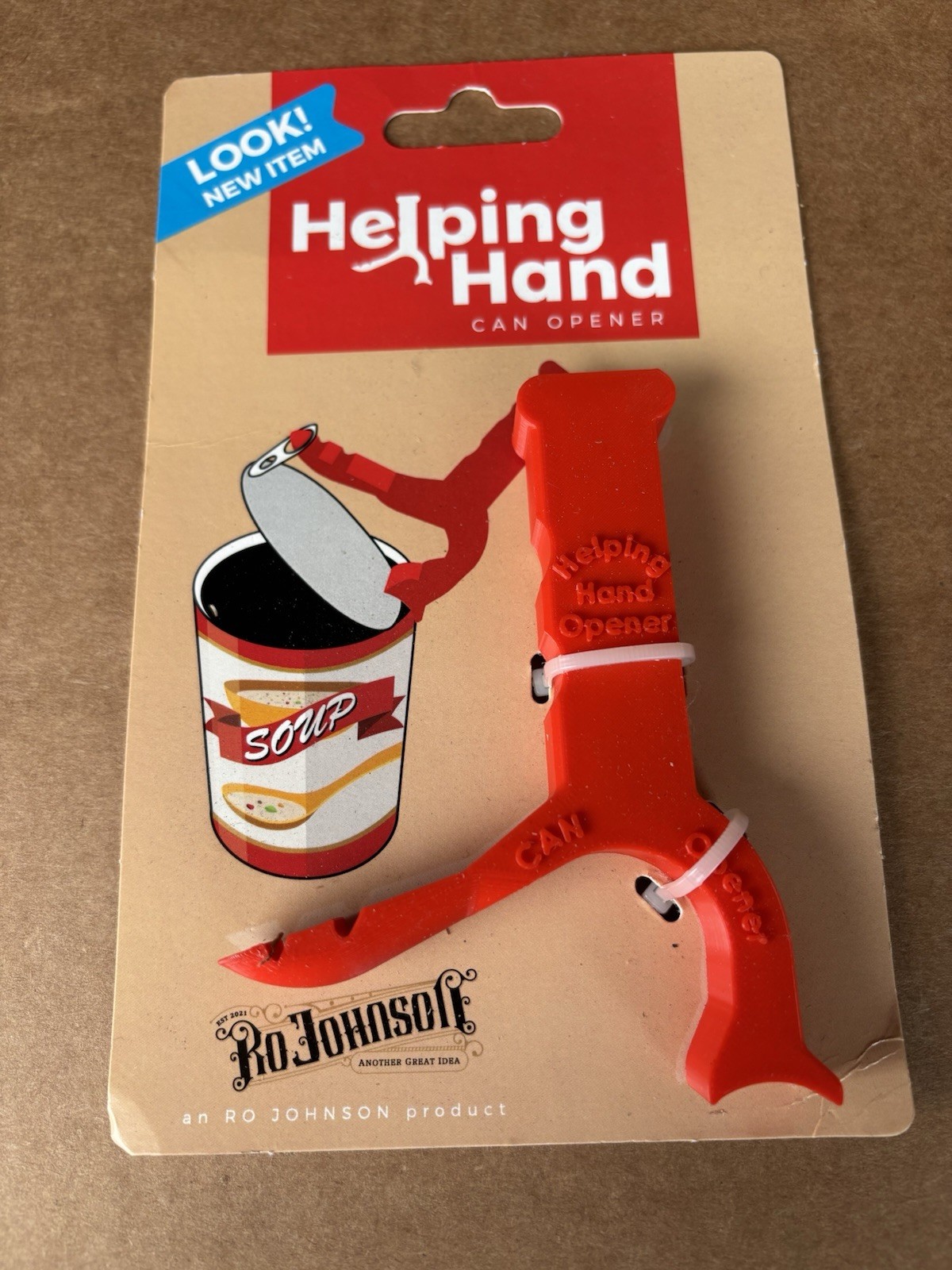 Set of 3 Ro Johnson Helping Hand Manual Can Opener Red Plastic Kitchen Tool
