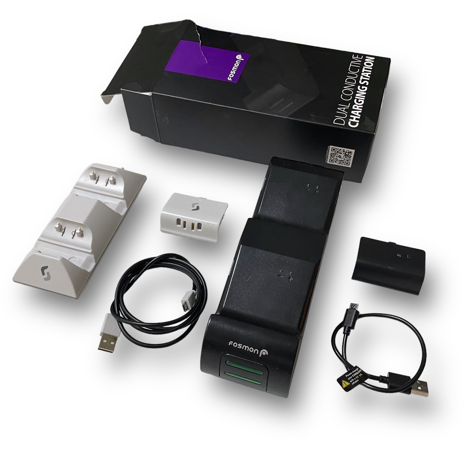Xbox One Dual Conductive Charging Station (2) + Battery Pack (2) + USB Cable (2)