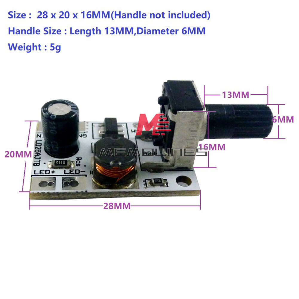 DC 6V-25V 20-900mA Multi-function Adjustment LED Drive Board PWM Controller