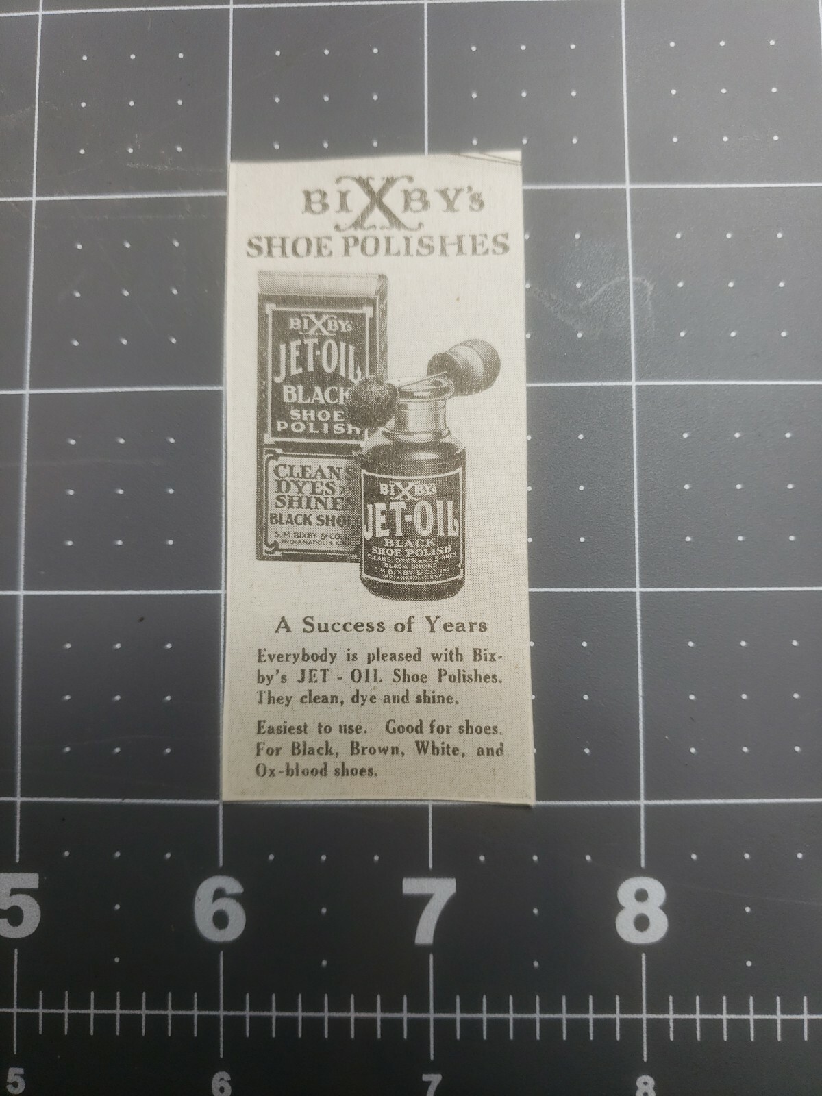 1924 Bixby's Jet-Oil Shoe Polish Vintage Print Ad