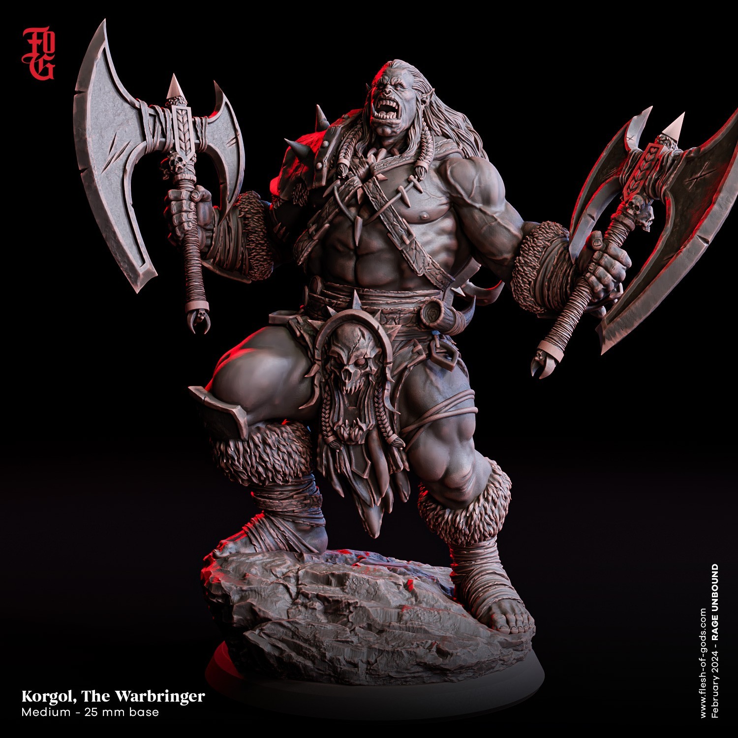 DnD Korgal Orc Mini 32mm Scale TTRPG