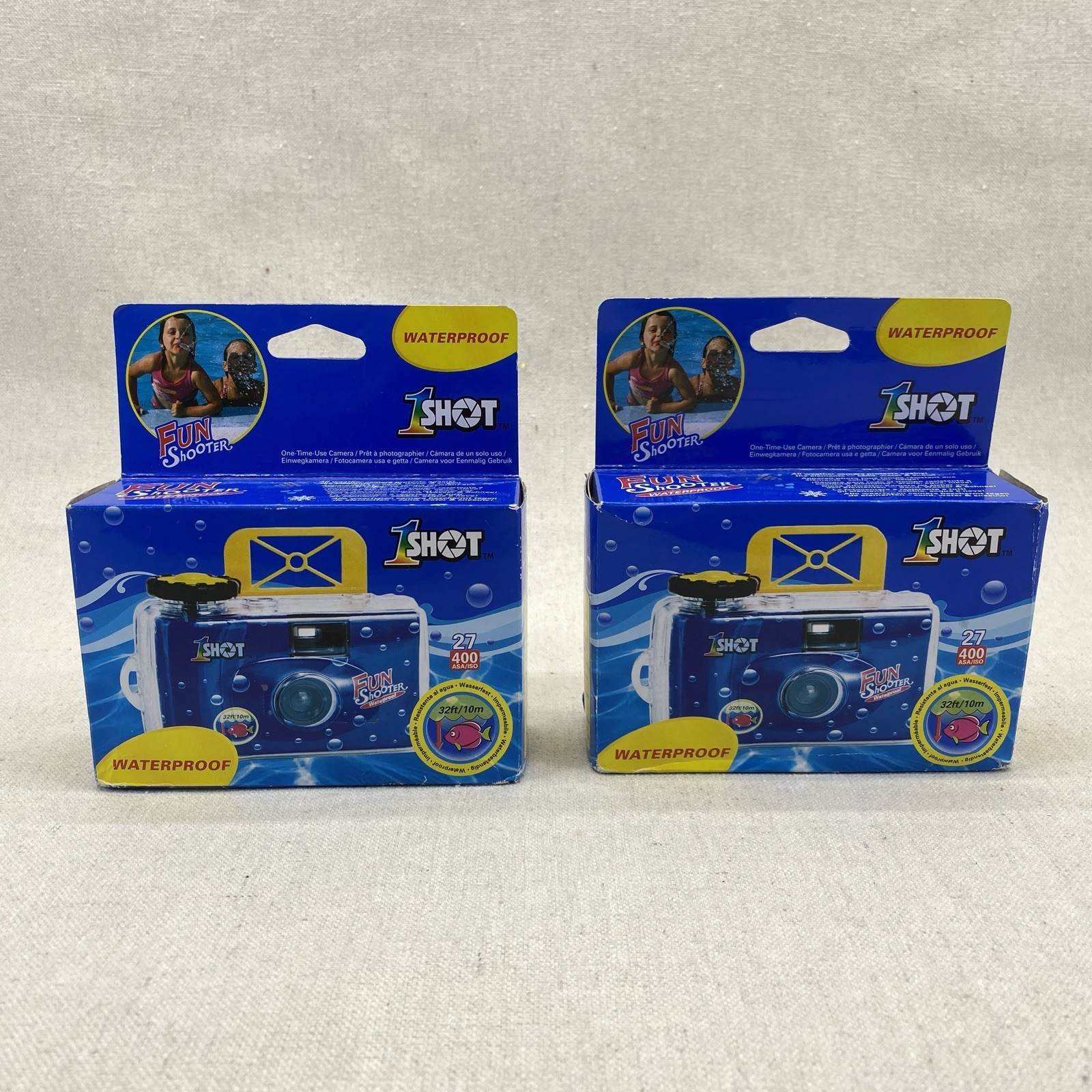Waterproof 35mm Camera Color Film One Shot Fun Shooter 400-27 Exposures-2 Pack