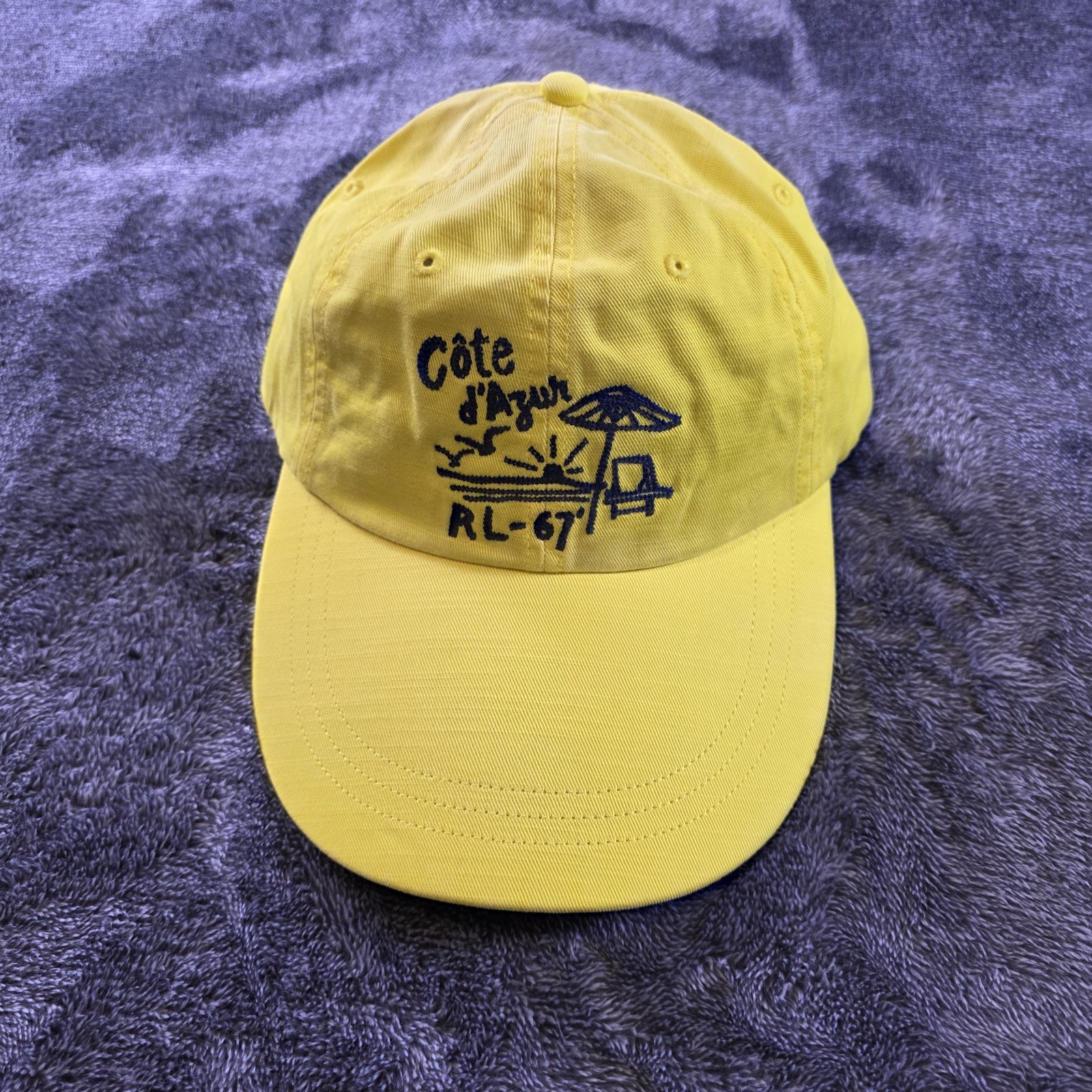 Polo Ralph Lauren French Riviera Cote d'Azur RL 67 Ball Cap Hat OS Yellow Unisex