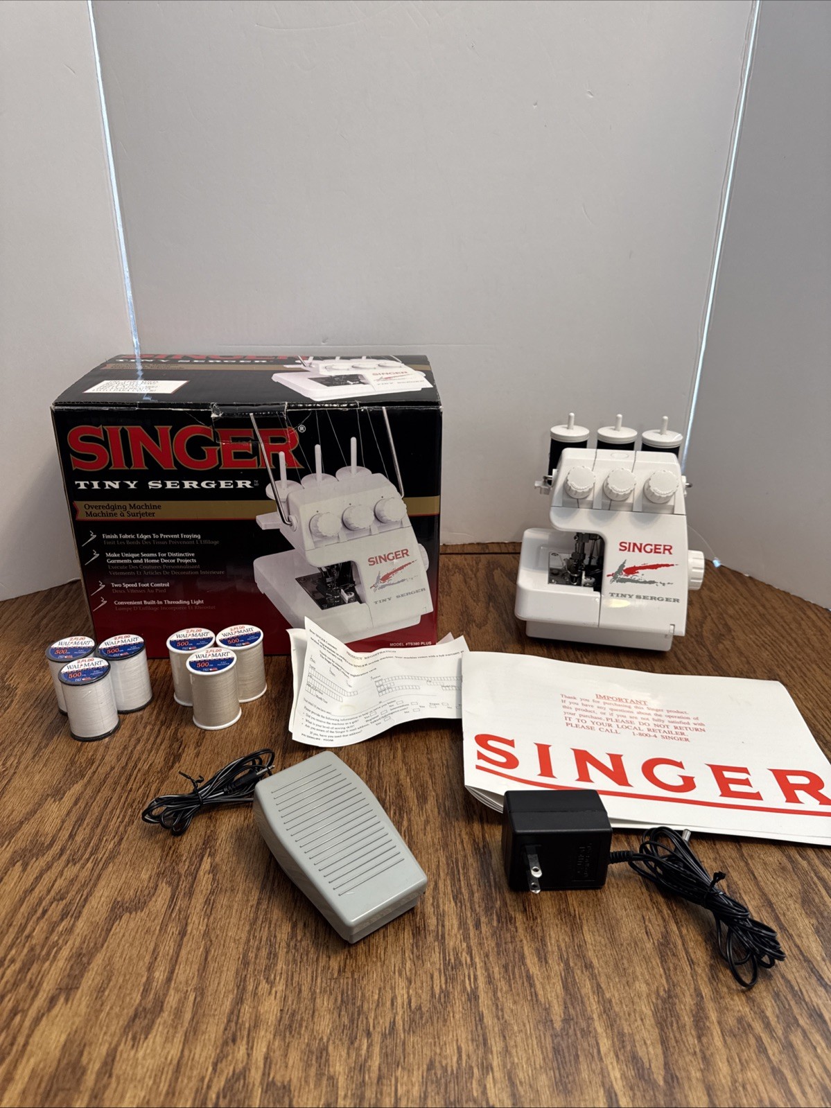 SINGER Tiny Serger Electric Portable Serger TS380 PLUS Bundle Extra Thread.