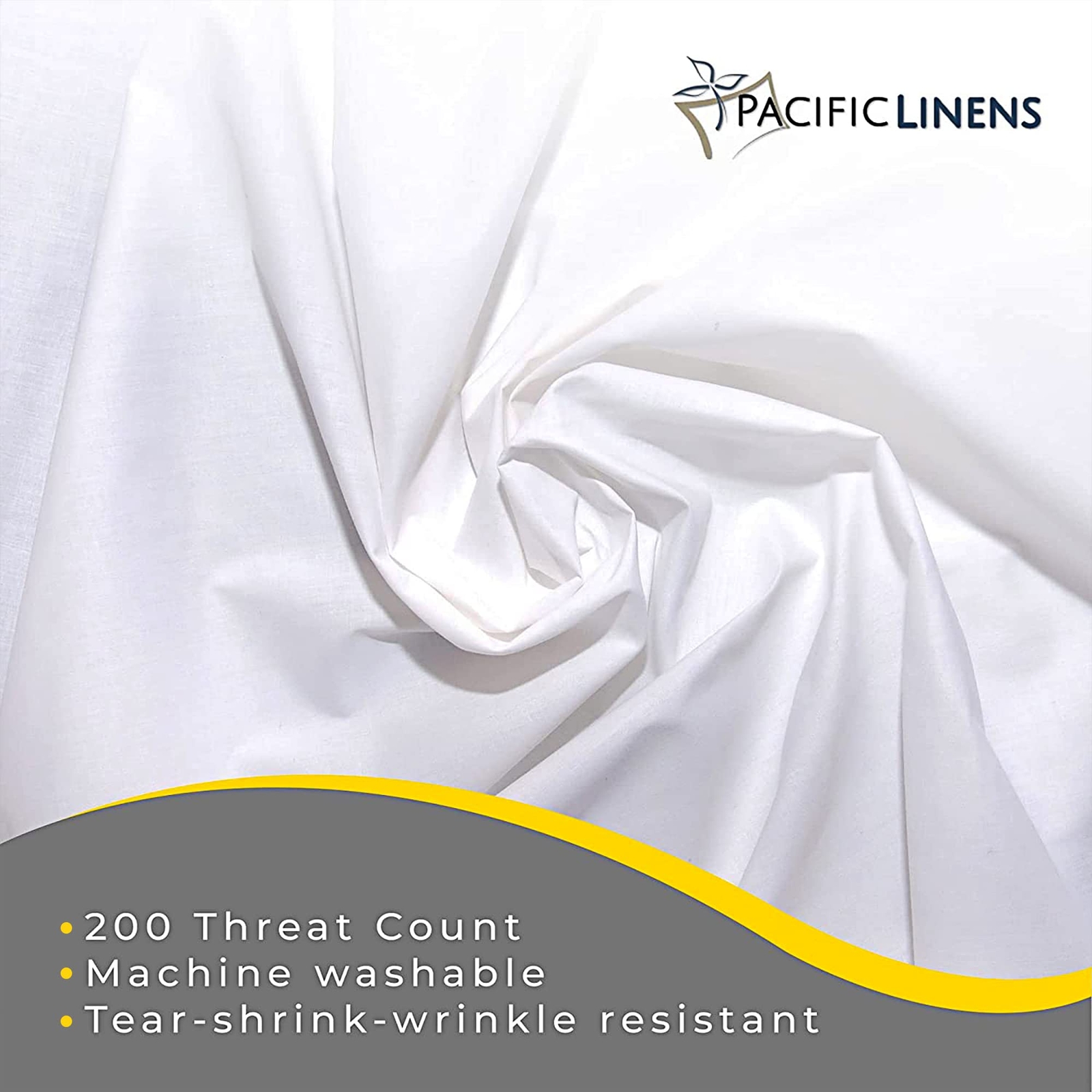 White Fitted Sheet, Hotel Quality Deep Pocket White Sheets, 1 Soft Poly-Cotton