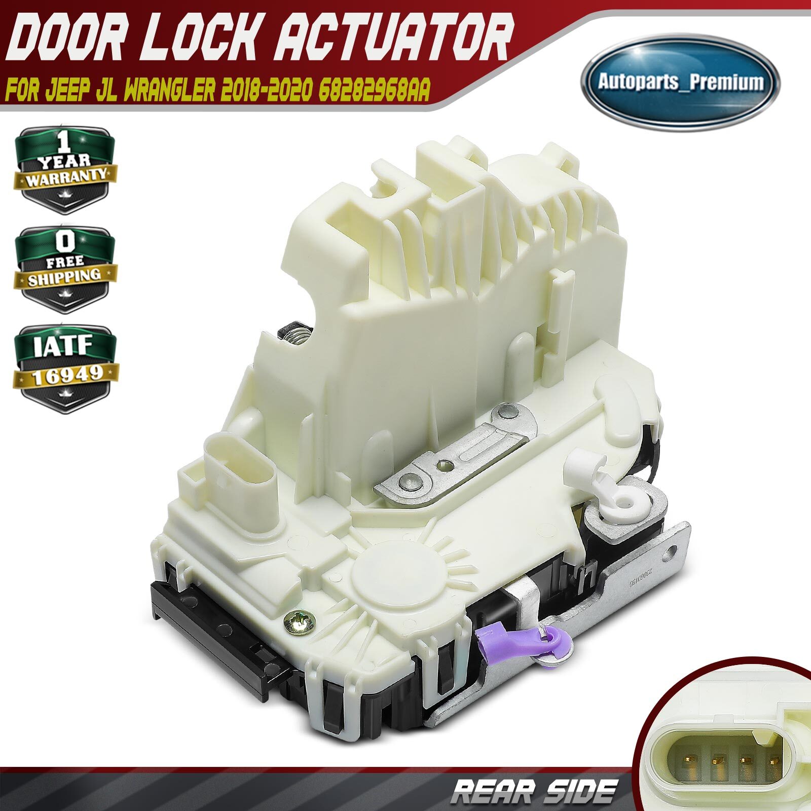 Rear Swing Gate Latch Door Lock Actuator for Jeep Wrangler 2018-2020 68282968AA
