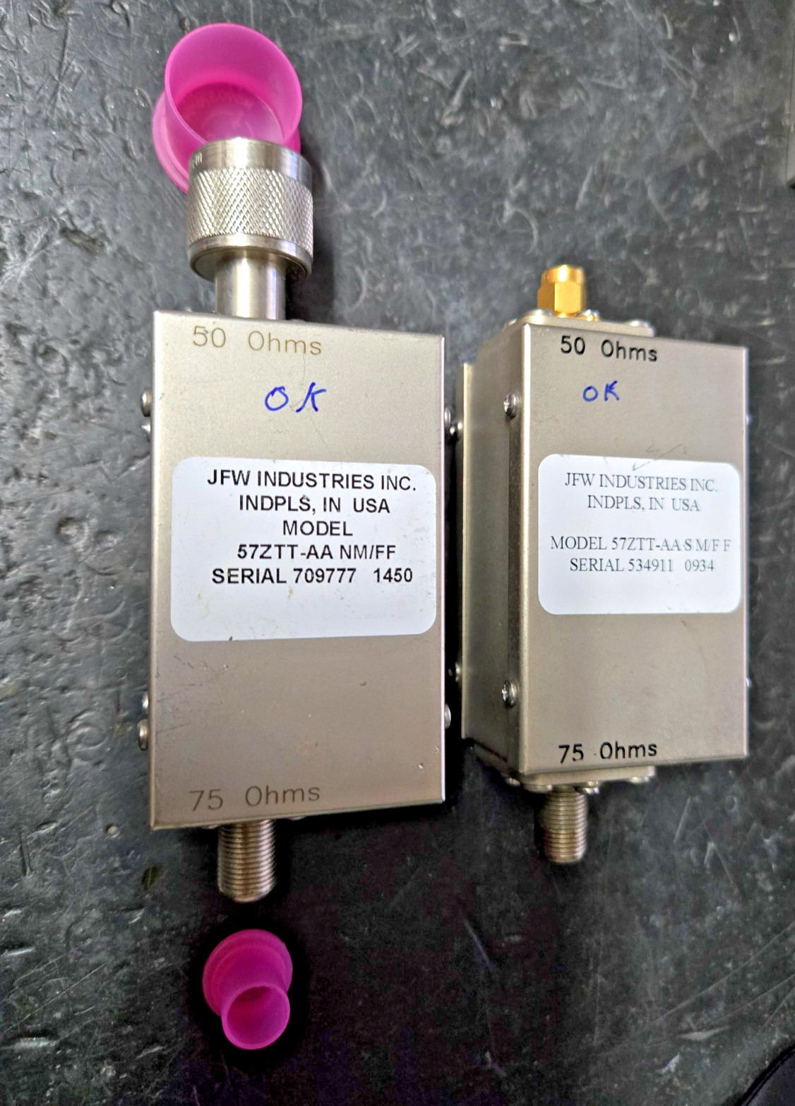 JFW 57ZTT-AA 50Ω to 75Ω Impedance Matching Transformer SMA & N to F TESTED Plots