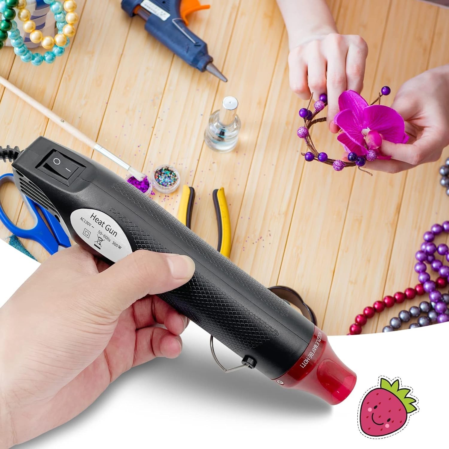 Versatile Mini Heat Gun for Embossing and Shrink Wrapping - Safe & Efficient