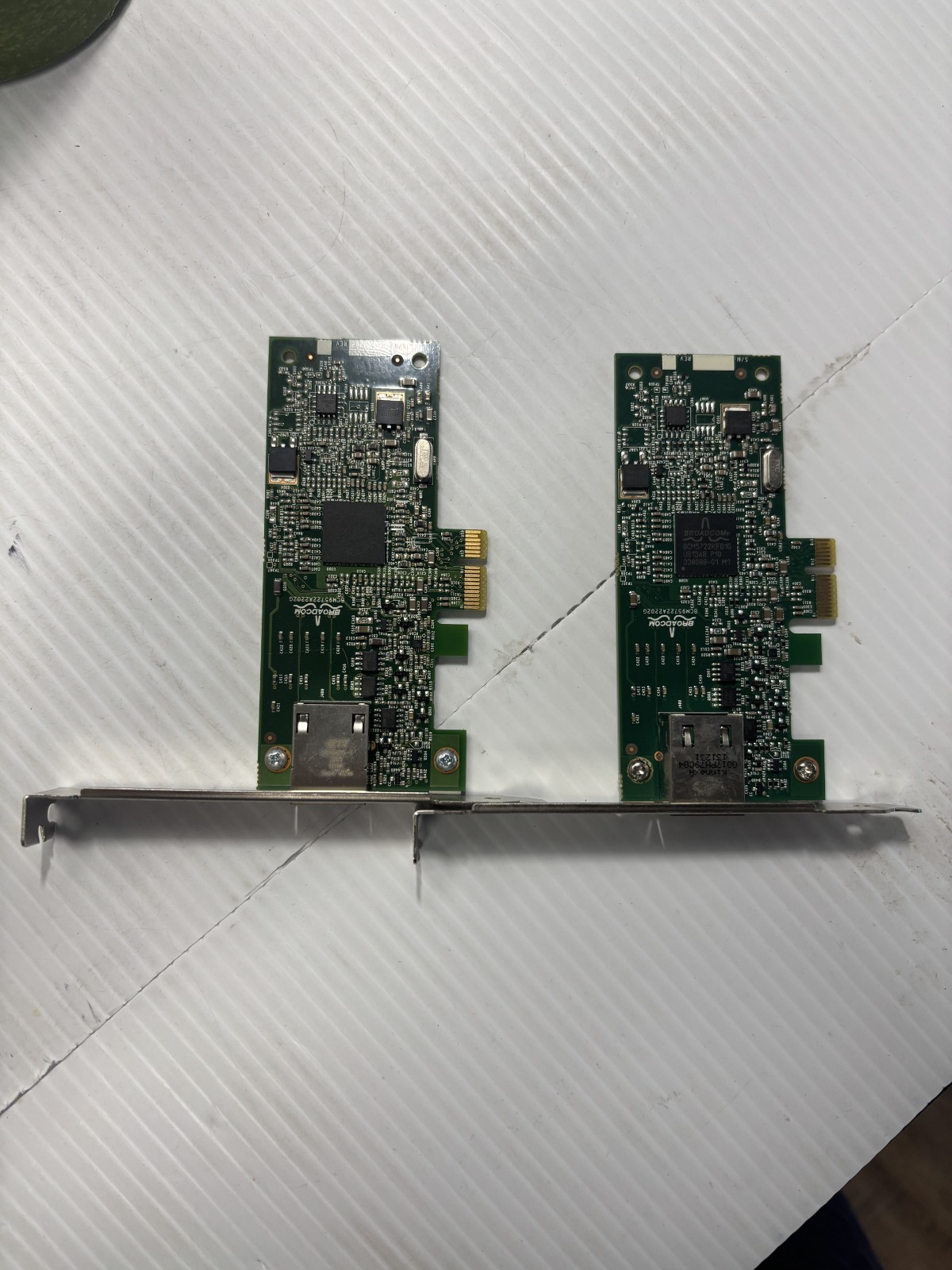 Lot of 2 - Dell Broadcom BCM95722A2202G Gigabit PCIe 1x R7DX1 tested working