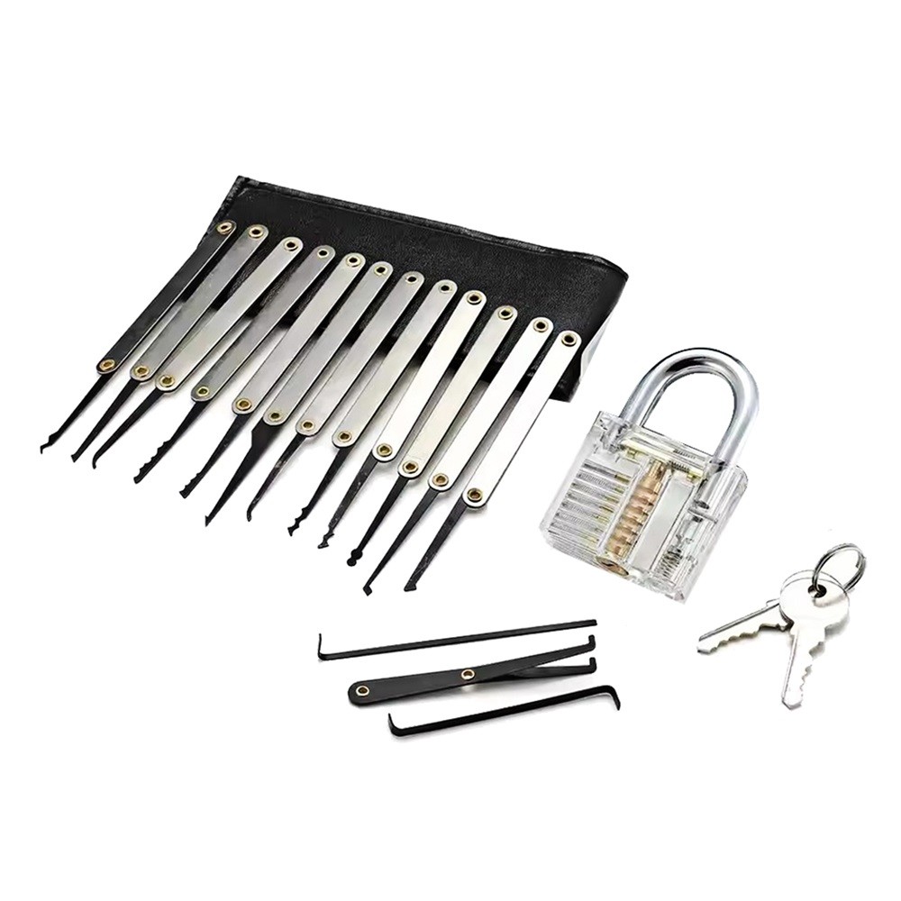 15Pcs Stainless Steel Key Training Tool Kit Key Remover Practicing Tool Set