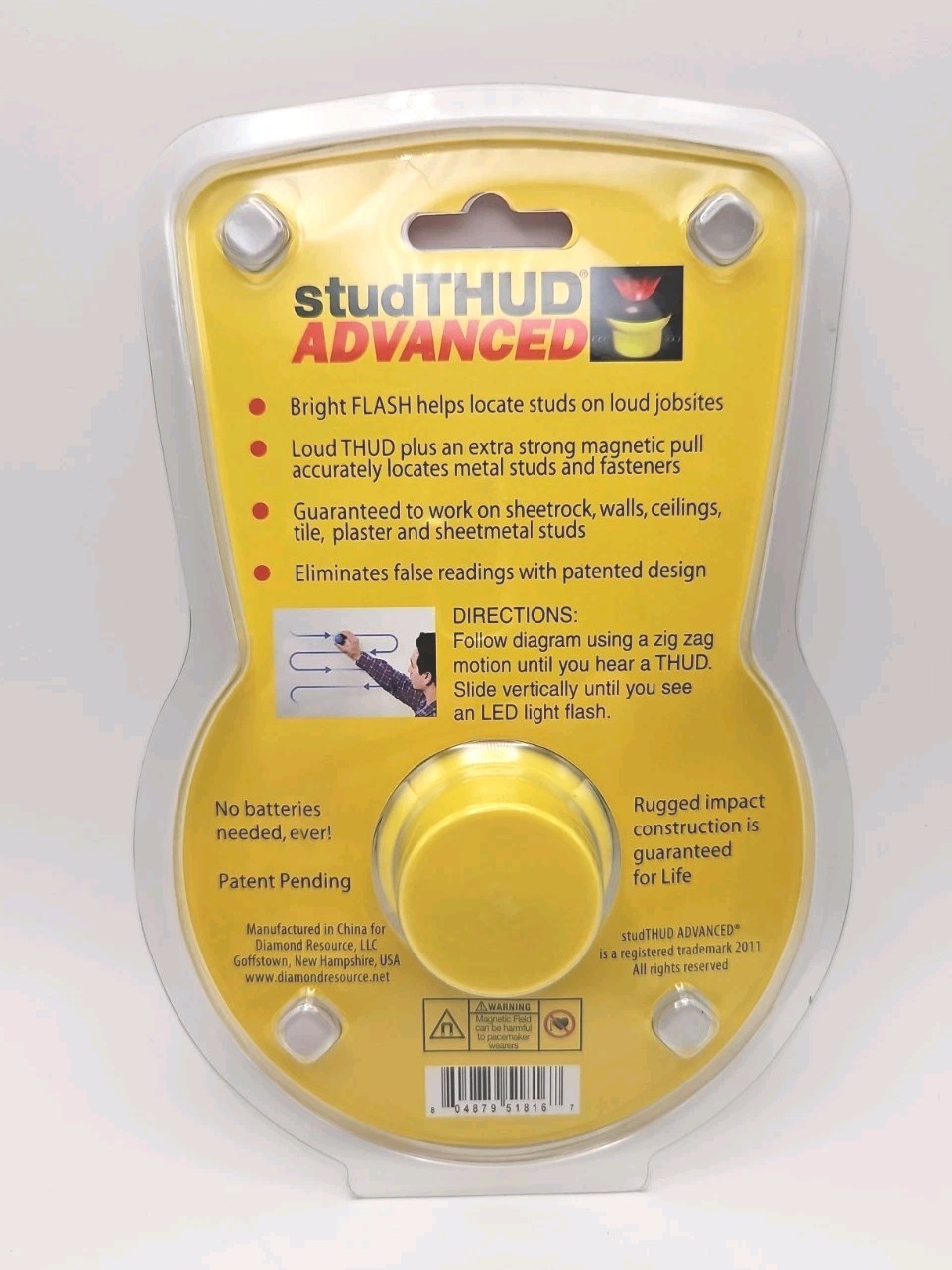 Diamond Resource Advanced Stud Thud LED Magnetic Stud Finder NEW