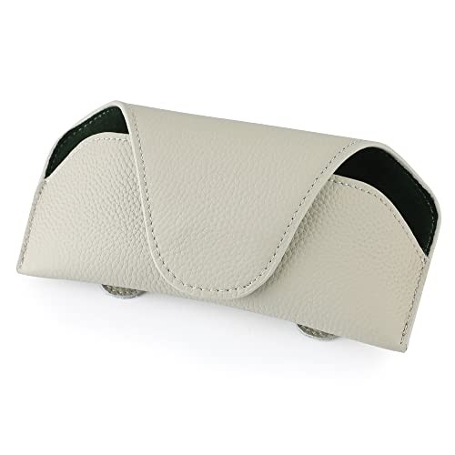 Magnetic Sunglass Holder for Car Visor Clip, Leather Car Glasses 02-grey