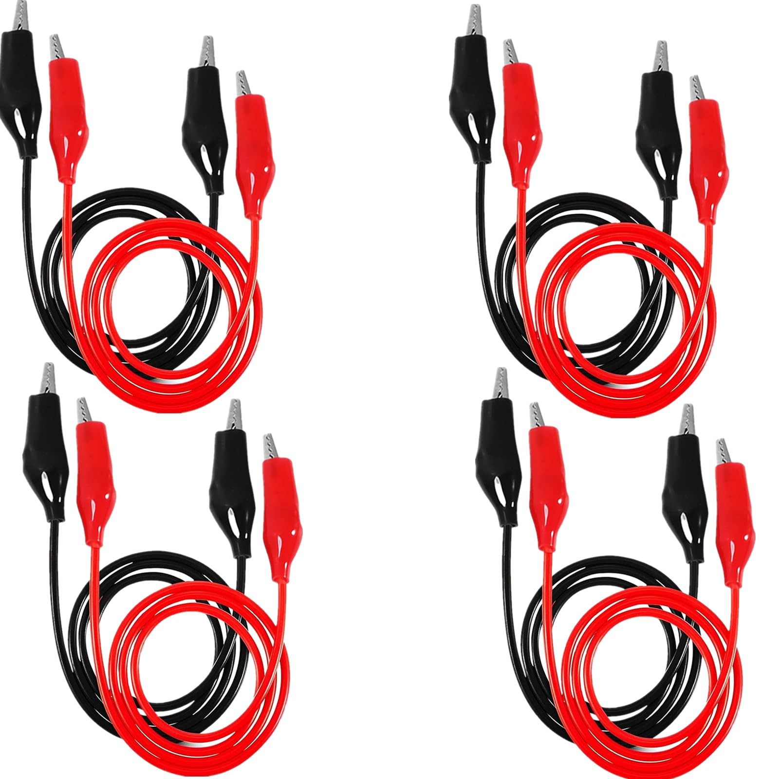 8 PCS Alligator Test Clips Double Ended Circuit Connection Jumper Wire 1M