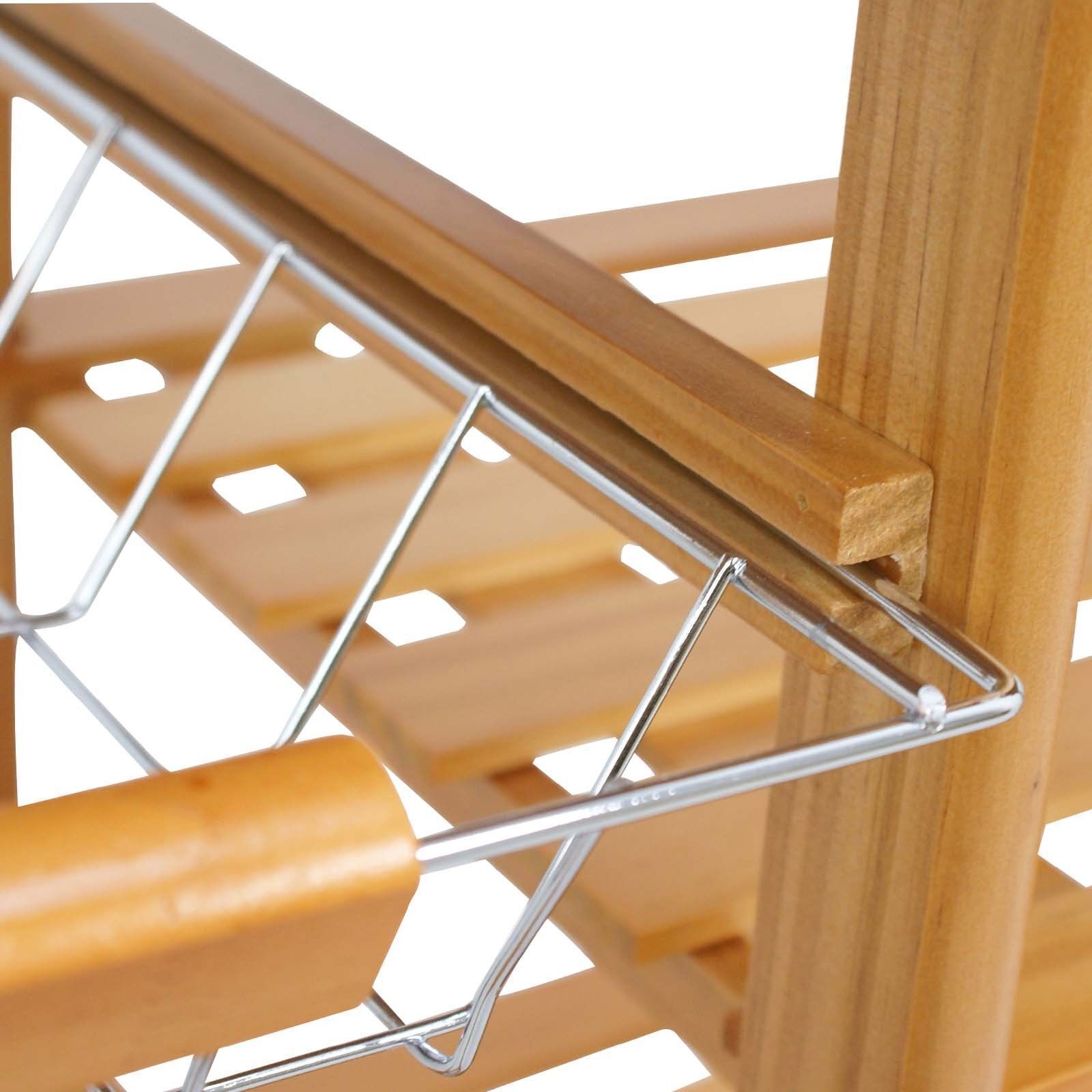 Durable Bamboo Rolling Kitchen Storage Cart Trolley wi/ Storage Drawers Baskets
