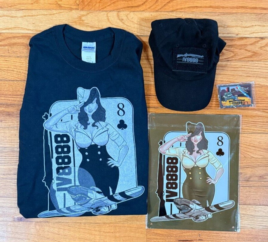 Iraq Veteran IV8888 Shirt Sz M, Adjustable Hat, Plaque, Rifle Patch,  Lot of 4