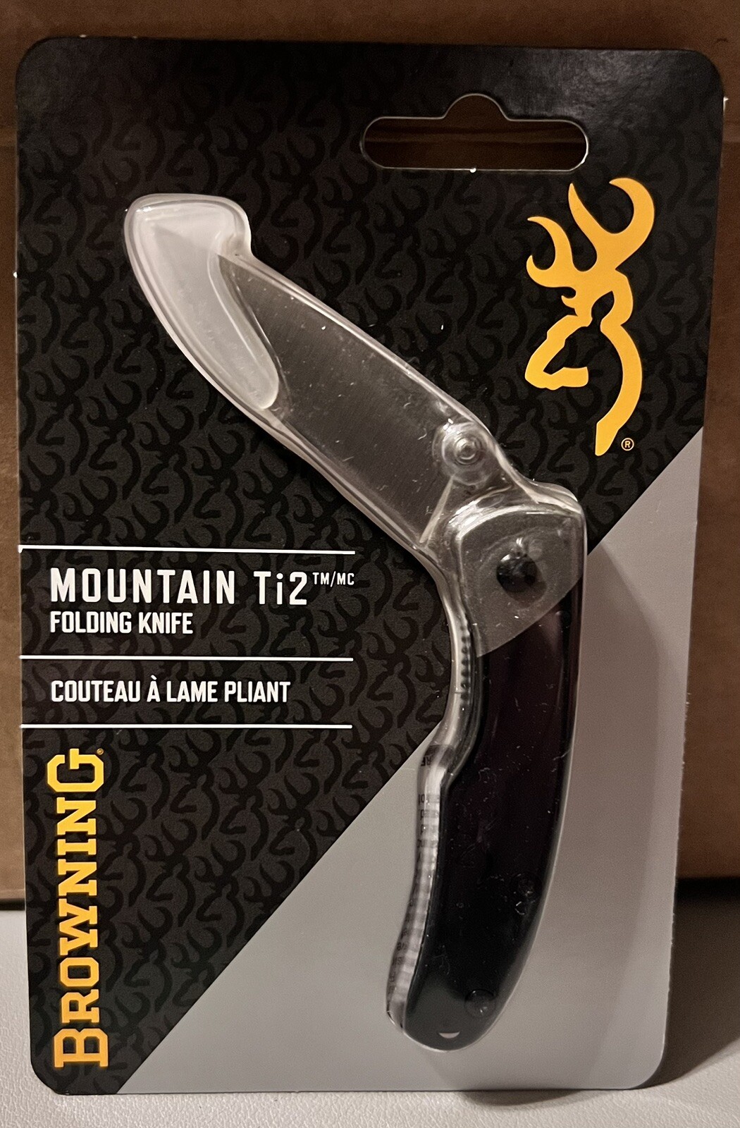 Browning Mountain Ti2 Small 2" Folding Knife Drop Point Thumb Studs MSRP $26.99