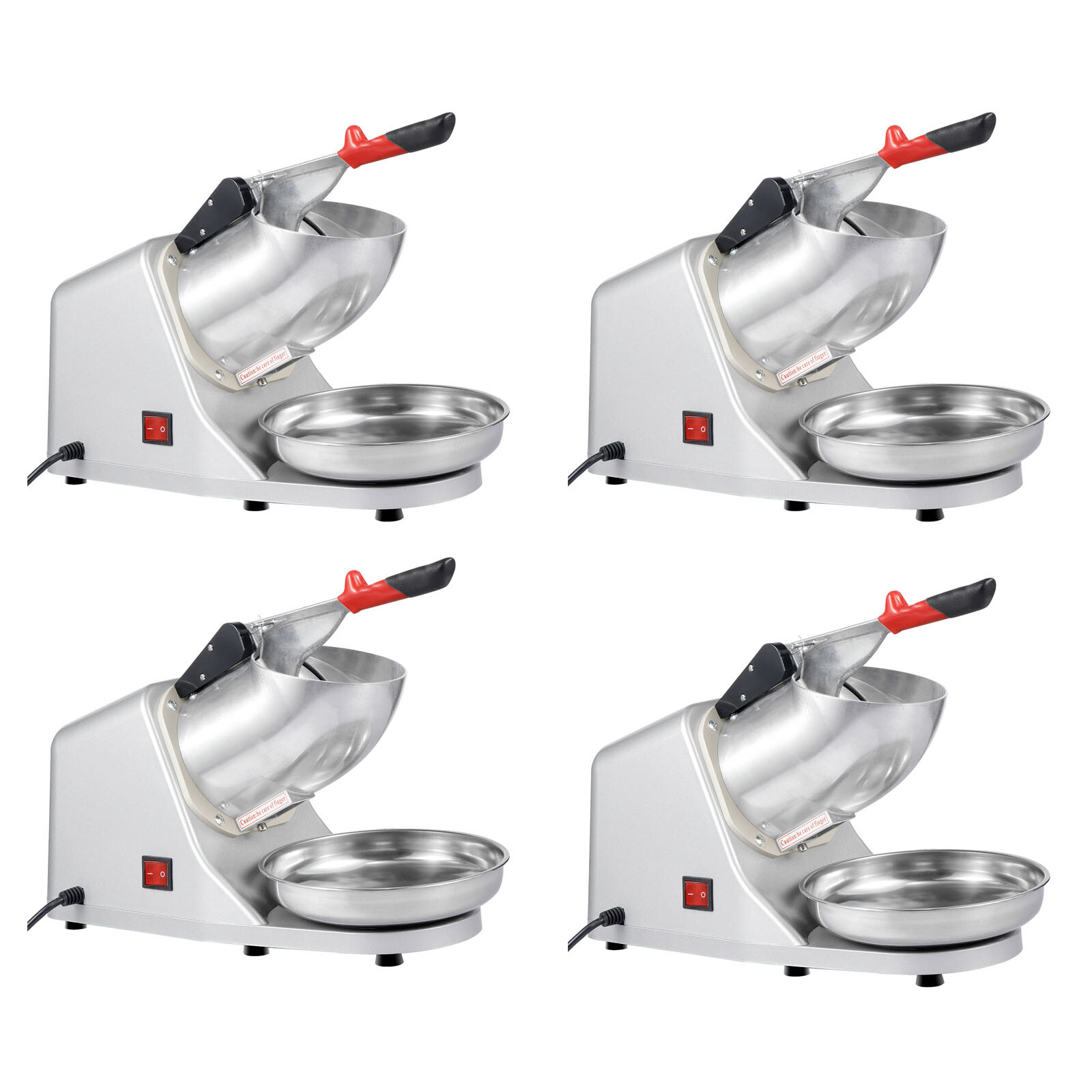 4 PCS Electric Ice Crusher 300W Ice Shaved Machine Snow Cone Maker with Ice Bowl