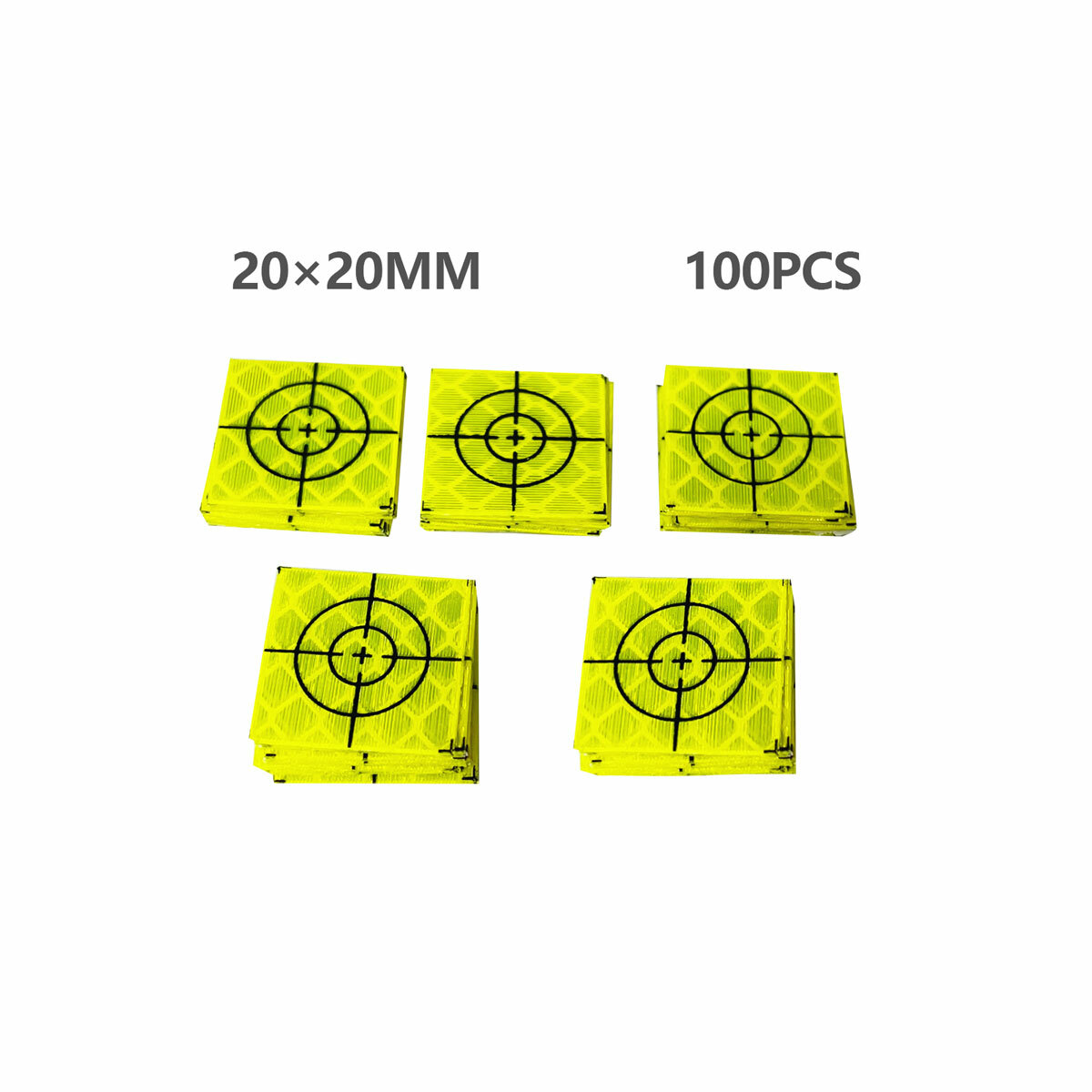 100PCS REFLECTOR SHEET 20X20MM REFLECTIVE TAPE TARGET (FLUORESCENT GREEN)