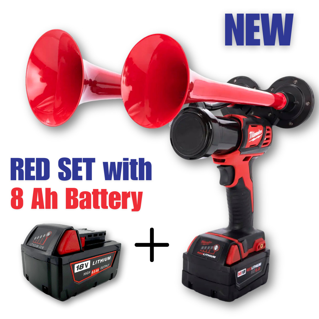 Milwaukee 18V impact Train Air Horn Dual Loud Air Trumpets Assembled in the USA