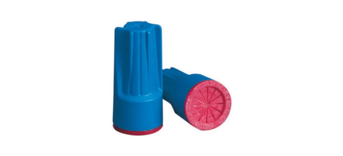 Dryconn Wire Connector, 22 to 8 AWG Wire, Copper Contact, Aqua/Red - pack of 20