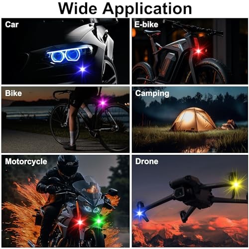 4PCS Wireless LED Strobe Lights with Remote Control, 8 Colors USB Charing
