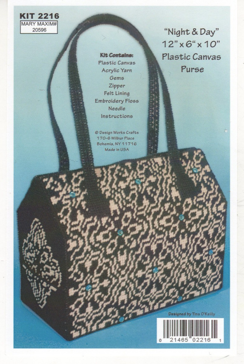 NIGHT & DAY PURSE 7ct plastic canvas  PATTERN  (#TF0423)